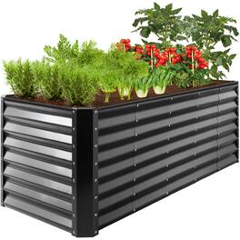 Best Choice Products - 8x2x2ft Raised Metal Outdoor Garden Bed for Flowers Vegetables Herbs - Gray