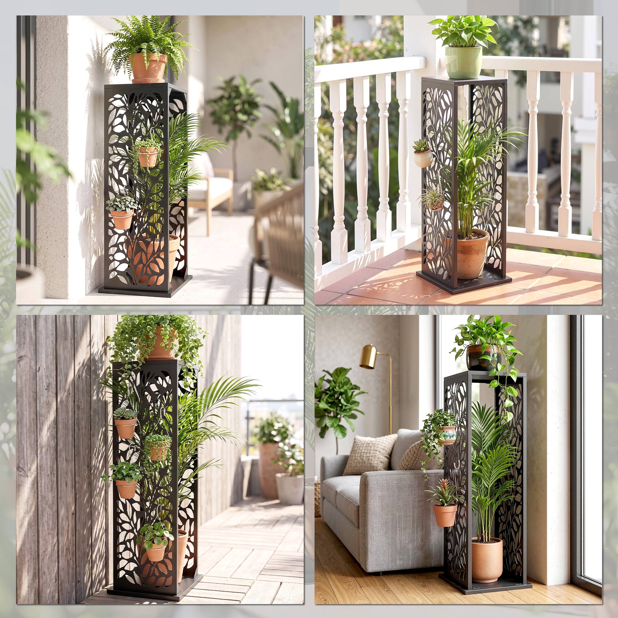 Outsunny Inch Firewood Rack Outdoor Indoor, Cutout Galvanized Steel ...
