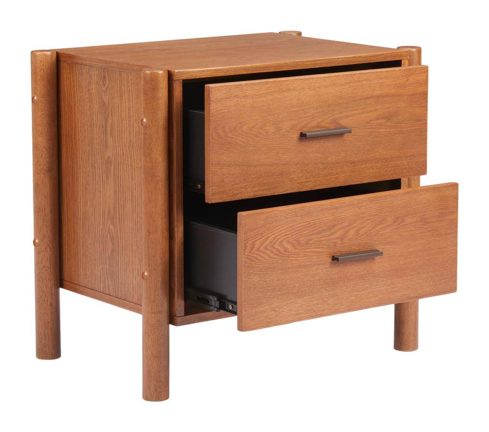 Alt View 3. Hivvago - Beleza Nightstand Walnut - Walnut.