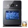 Front. SIMZLIFE - 4 Pcs in 38Mins Clear Ice Ball Maker,150Pcs/day, 2'',Self-Cleaning, Sphere Ice Maker for Whiskey/Brandy - Black.