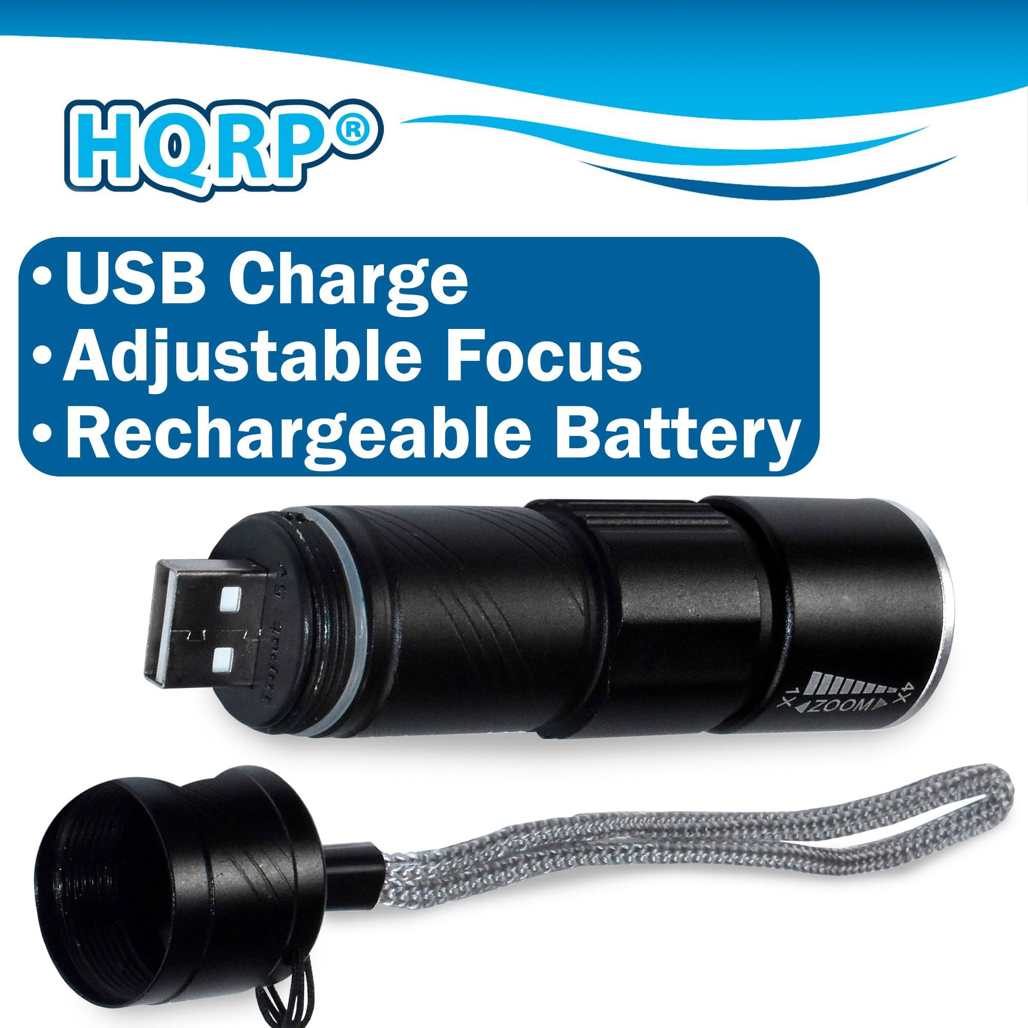 HQRP USB Charge Adjustable Focus Rechargeable Battery 1X 4X Zoom