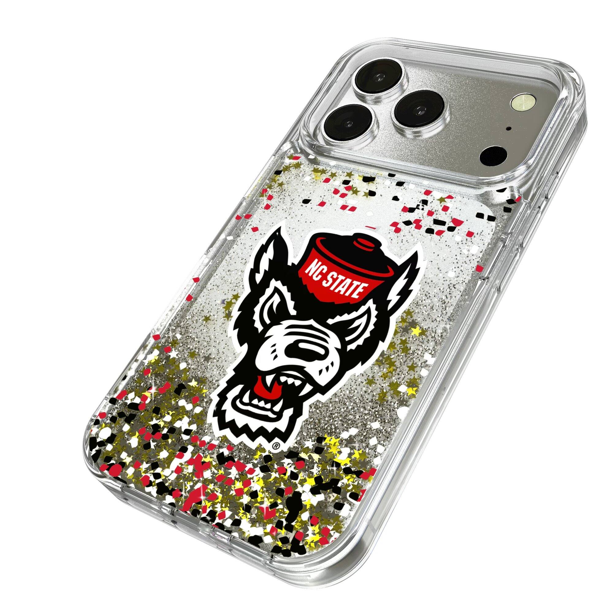 Alt View 1. Keyscaper - NC State Wolfpack iPhone Glitter Case with Confetti Design - 16 Pro Max - Multicolor.