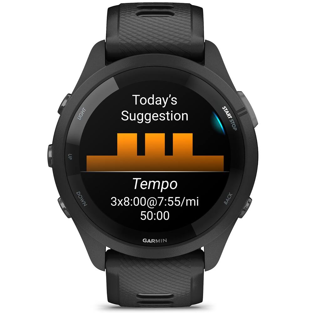 LIGHT  
Today's Suggestion  
Tempo  
3x8:00@7:55/mi  
50:00  
GARMIN