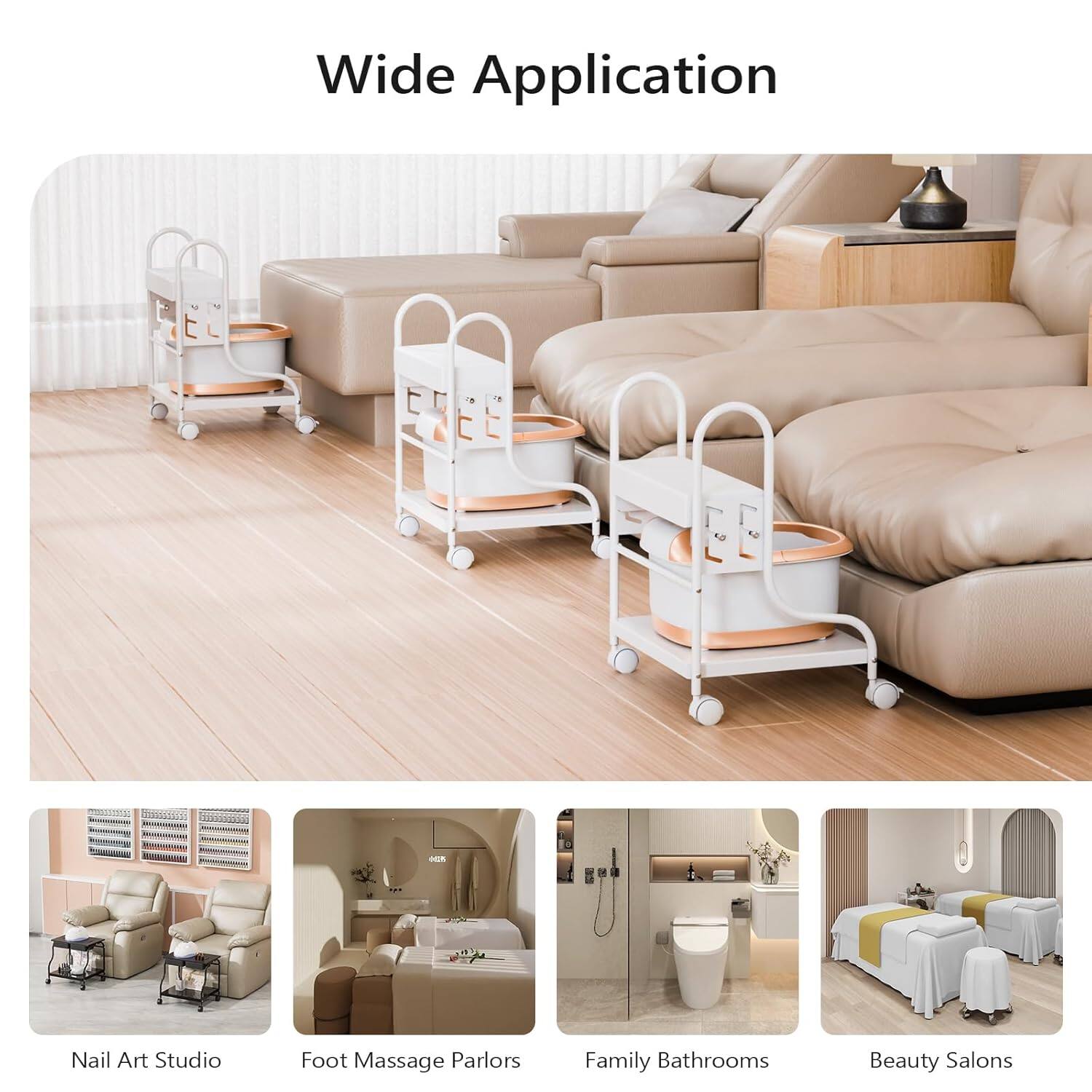 Wide Application

- Nail Art Studio
- Foot Massage Parlors
- Family Bathrooms
- Beauty Salons