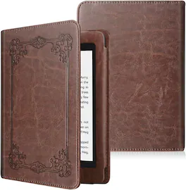 Fintie - Folio Case for 6" Kindle Paperwhite (10th Generation, 2018) Book Style PU Leather Shockproof Cover - Vintage Brown