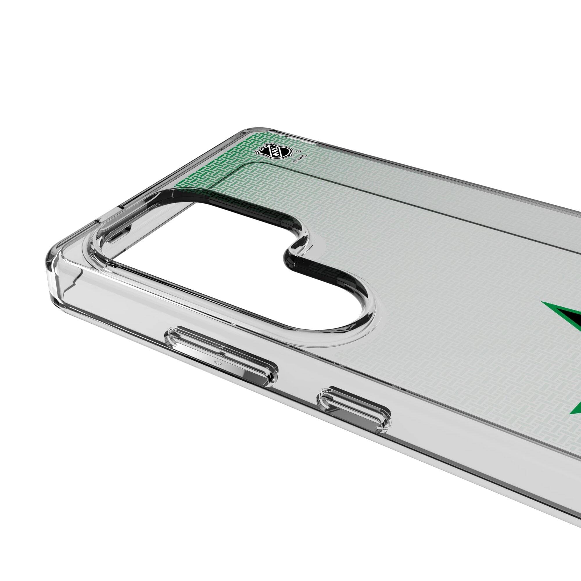 Alt View 2. Keyscaper - Dallas Stars Linen Logo Galaxy Clear Case - S22 - Multicolor.