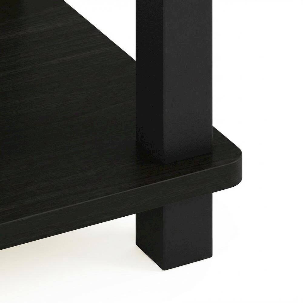 Alt View 2. FurniFact - Small Espresso/Black End Table for Compact Living Spaces - Espresso/Black.