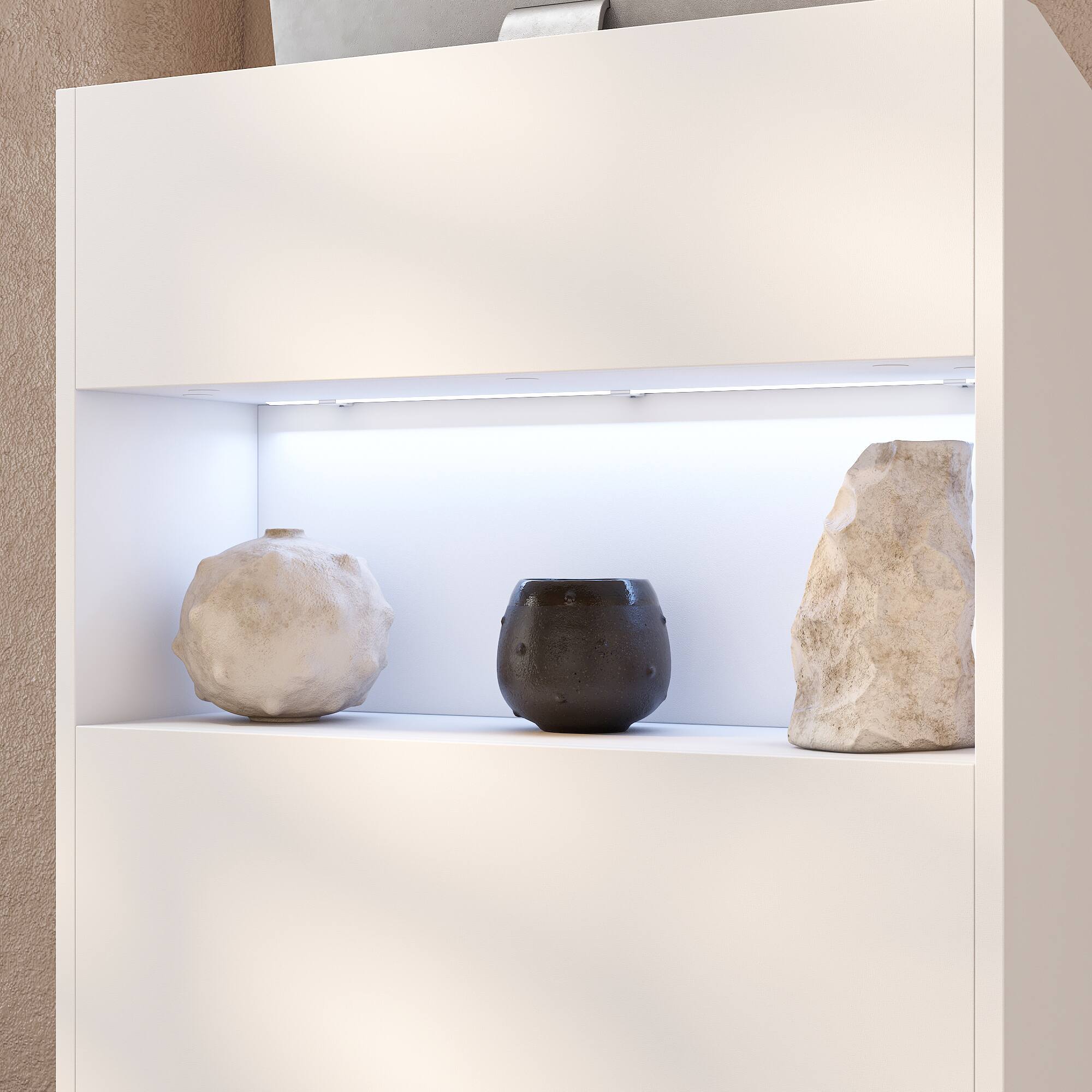 Alt View 7. Famapy - Small Reception Desk with LED Light, White Podium Stand for Salon, Modern Checkout Counter for Small Business. - White.