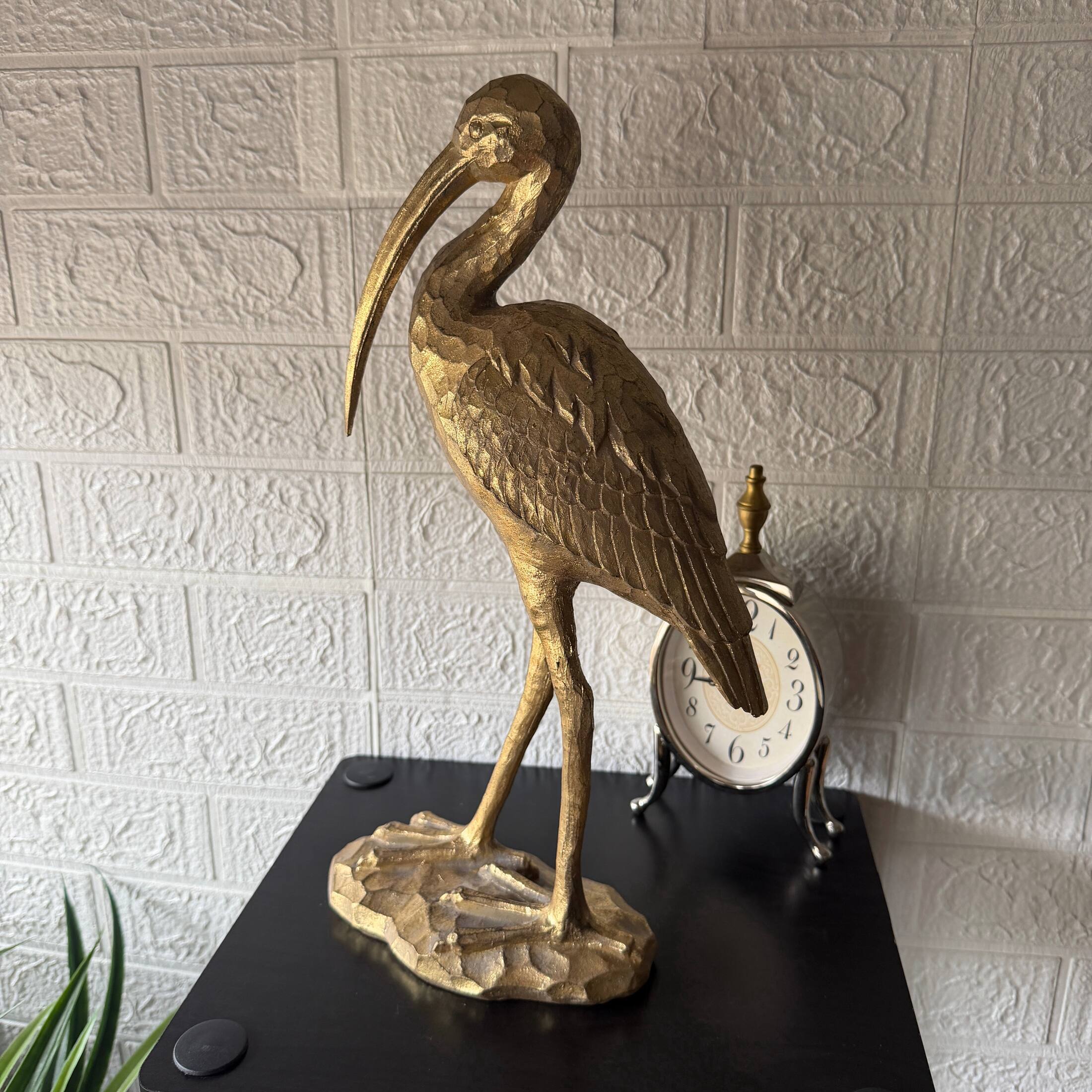 Alt View 6. Things2Die4 - Gold Pelican Statue 16 Inch Tall Resin Bird Sculpture Coastal Decor - Gold.