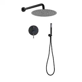 Boyel Living - 10" Round Rain Shower head and Handheld Shower Head Set - Matte Black