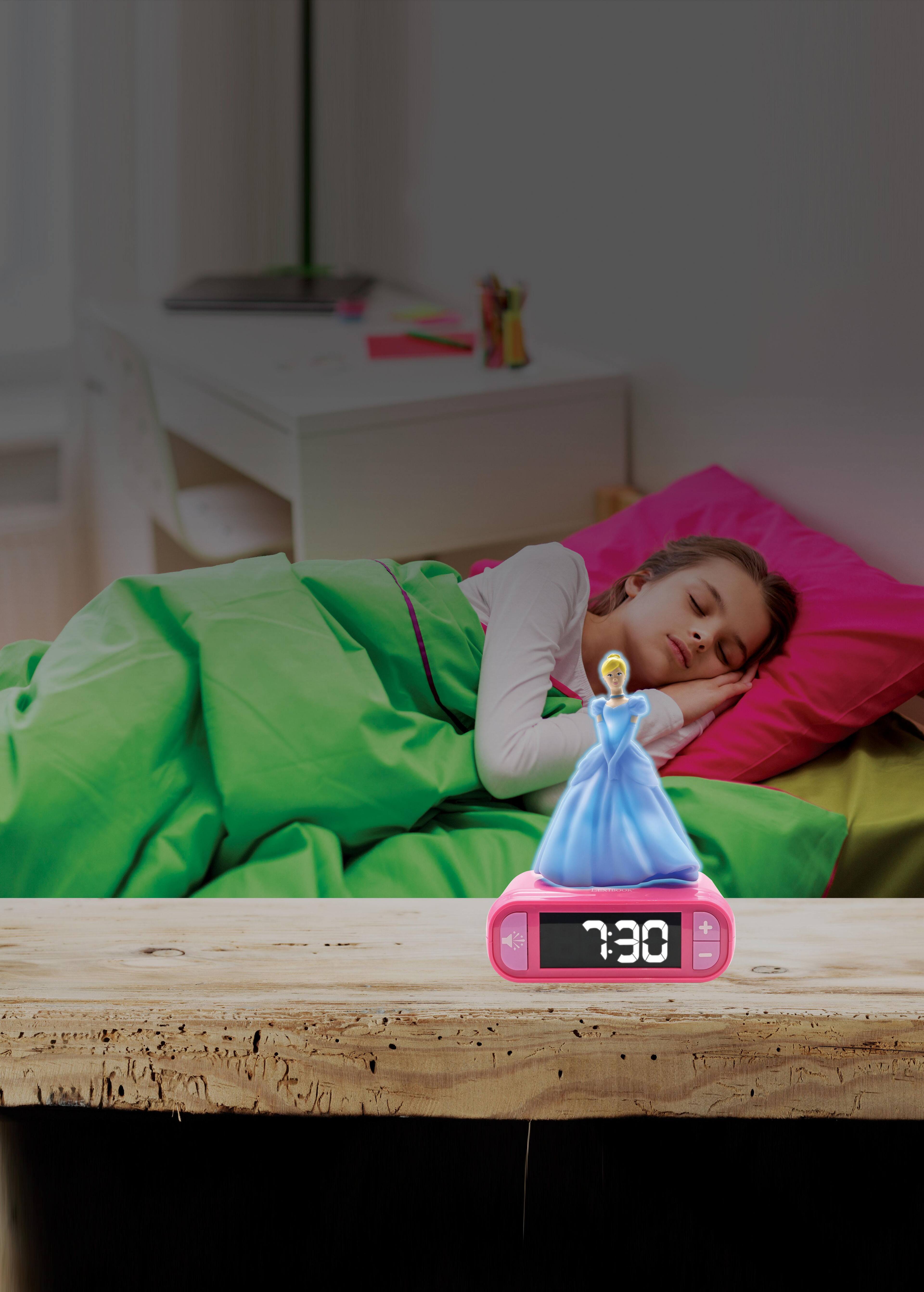 Alt View 4. Lexibook - Disney Princess Cinderella Night Light Alarm Clock with Sounds - PURPLE.