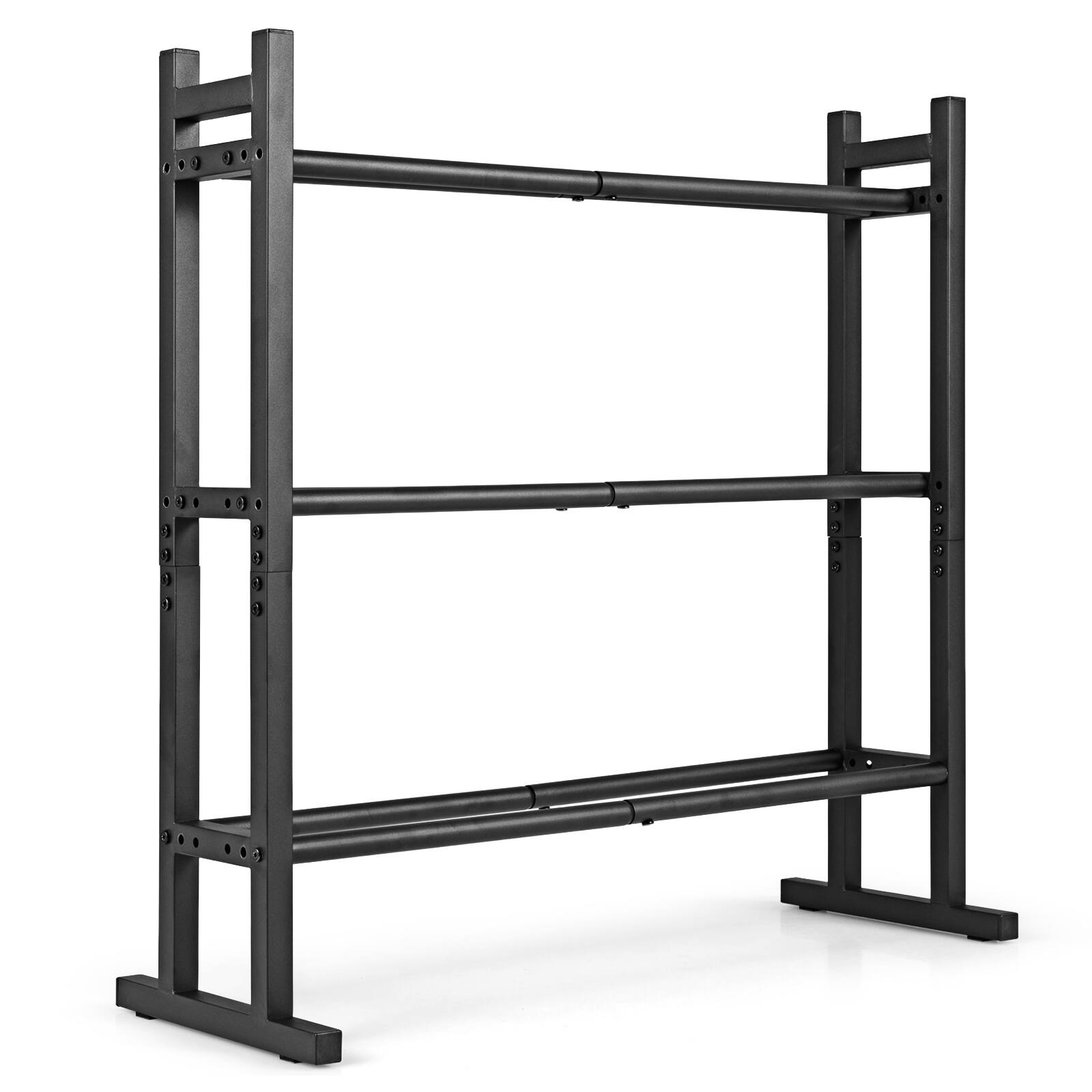 Alt View 9. Costway - Costway 3-Tier Dumbbell Rack, 529LB Capacity Heavy-Duty Adjustable Weight Rack Stand - Black.