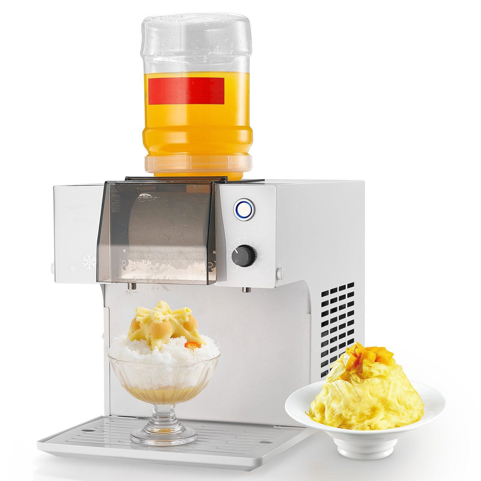 Mirfee - Pro Snowflake Ice Machine: 176LBS/24H High Yield, 0.48Gal Tank, 90S Fast Pre-Cool, Stainless Steel Blade - Silver