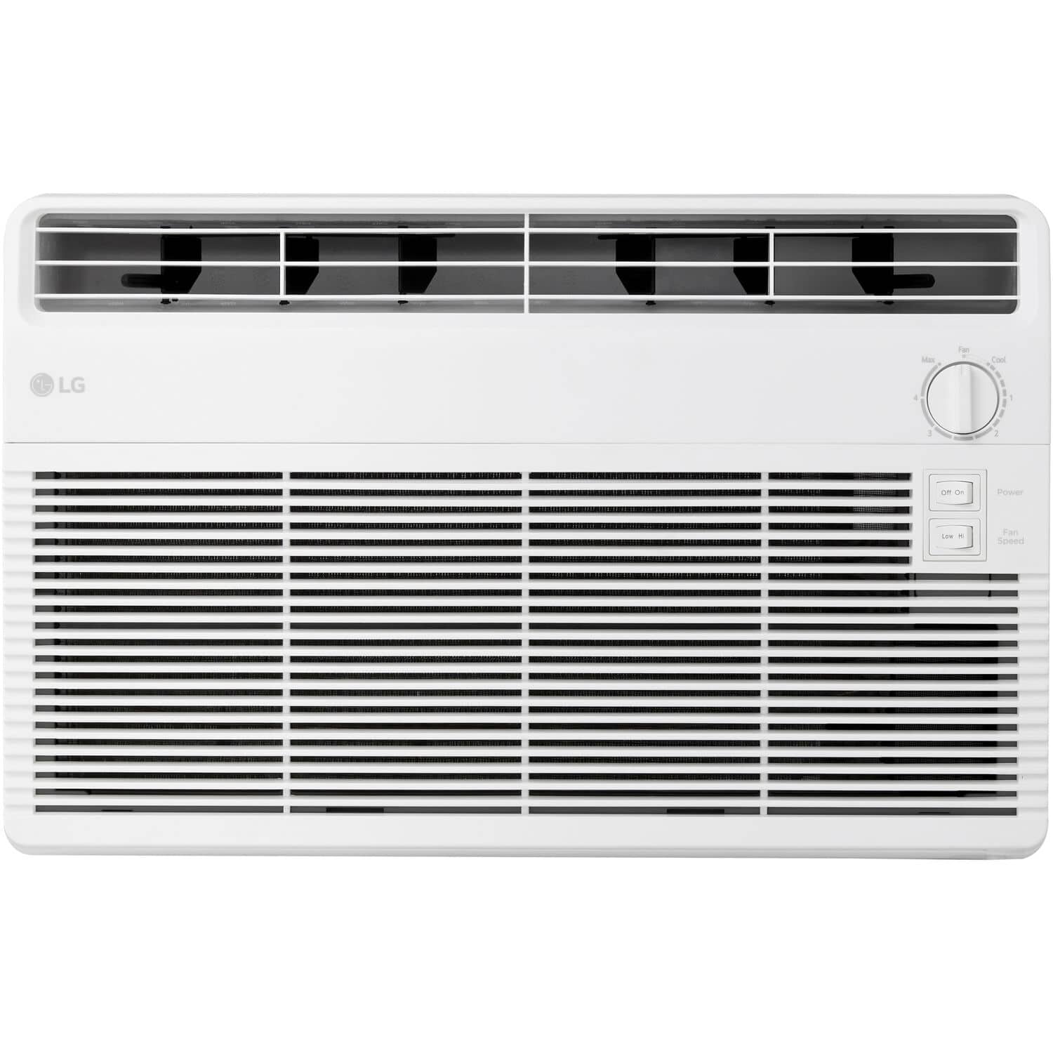 The image features a white LG air conditioner with a black and white striped design. The air conditioner is sitting on top of a white surface, and it has a remote control on the side. The device has a sleek and modern appearance, making it an attractive addition to any room.