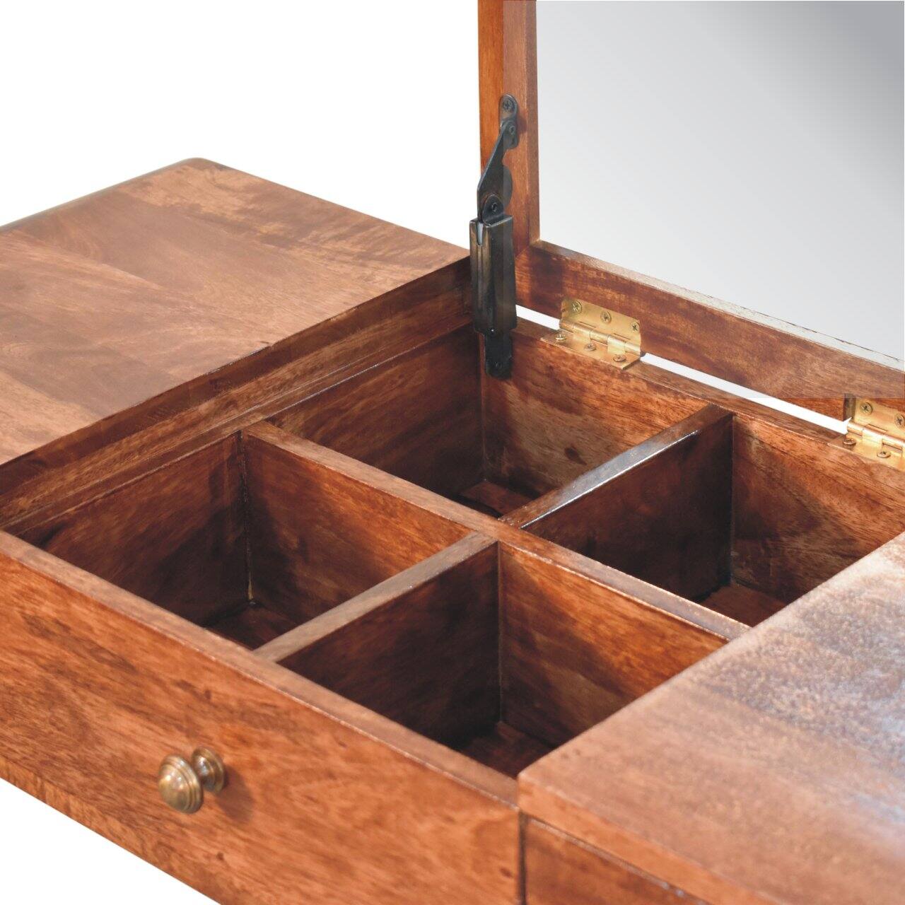 Alt View 2. Artisan Furniture - Honey Caramel Round Dressing Table - Brown.