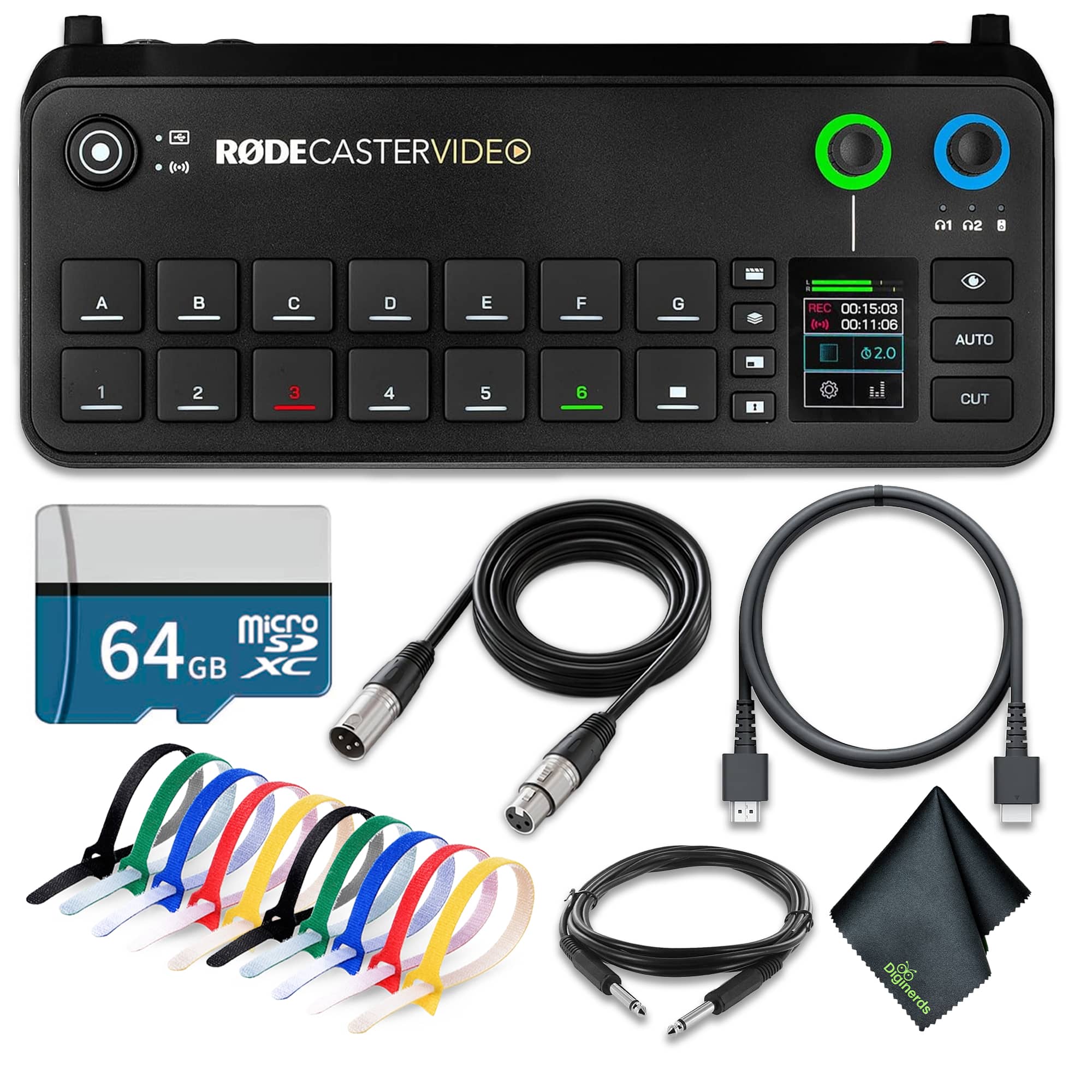 RODE - RODECaster Video All-in-One Production Console + 64GB Memory Card + More (Bundle)