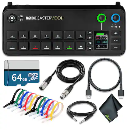 RODECASTER VIDEO
A B C D E F G
1 2 3 4 5
REC 00:15:03 00-00 00:11:06 2.0 AUTO 1 2 3 4 5
CUT
64 GB Micro SD XC
DigiNerds