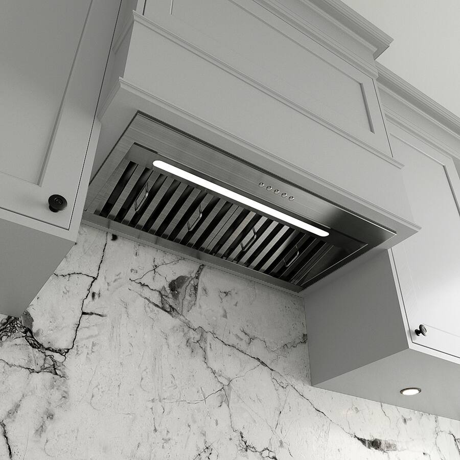 28 Inches Streamline 28 inches Externally Vented Range Hood Insert Brushed ...