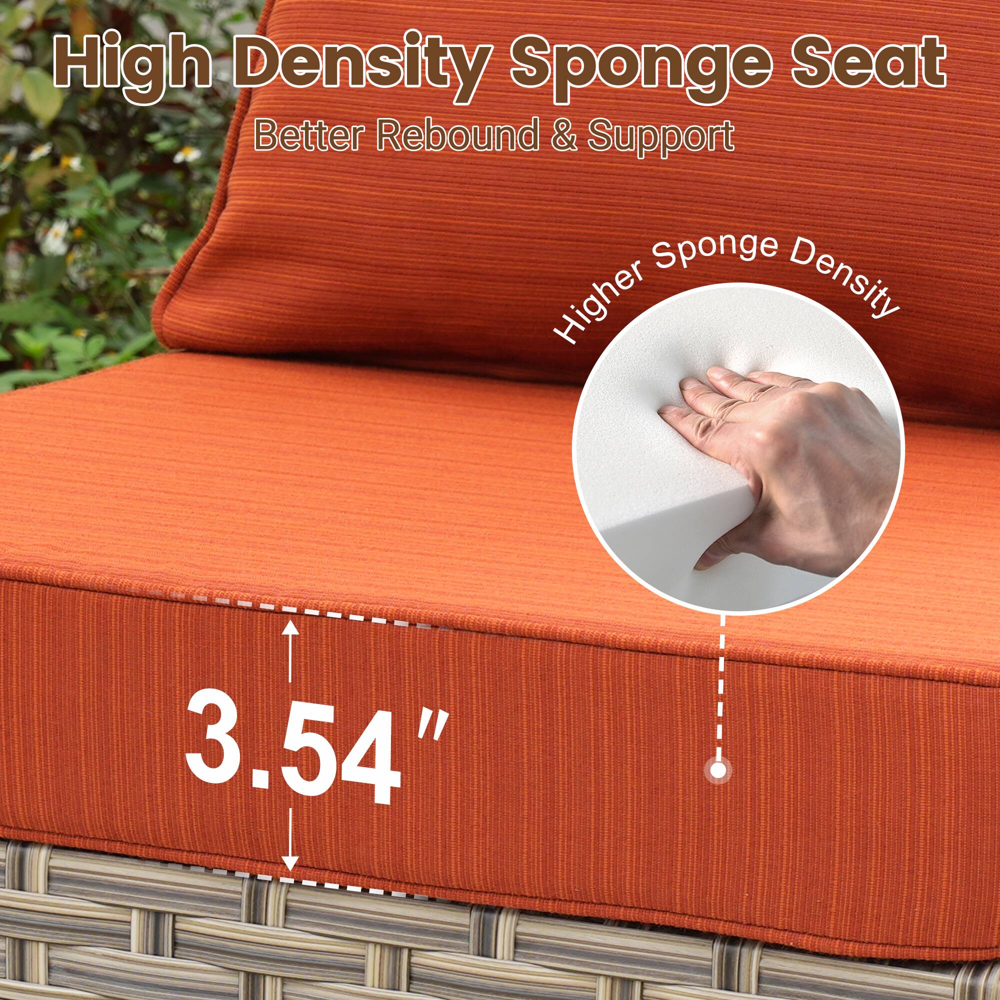 High Density Sponge Seat  
Better Rebound & Support  

Higher Sponge Density  

3.54"