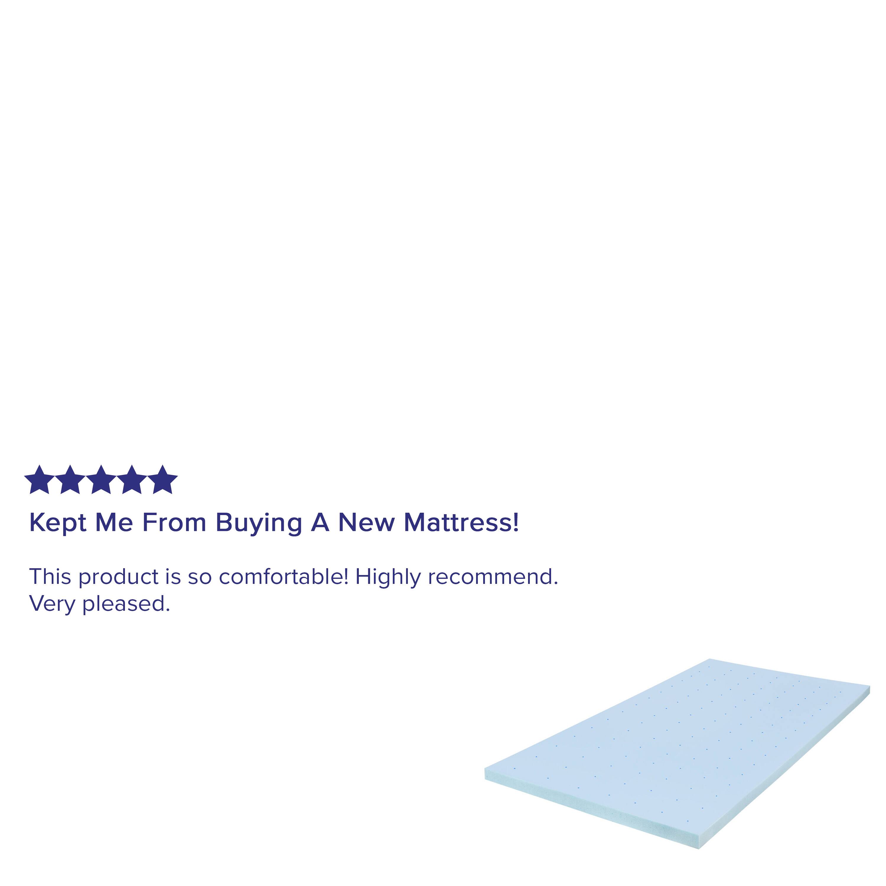Kept Me From Buying A New Mattress!  
This product is so comfortable! Highly recommend. Very pleased.