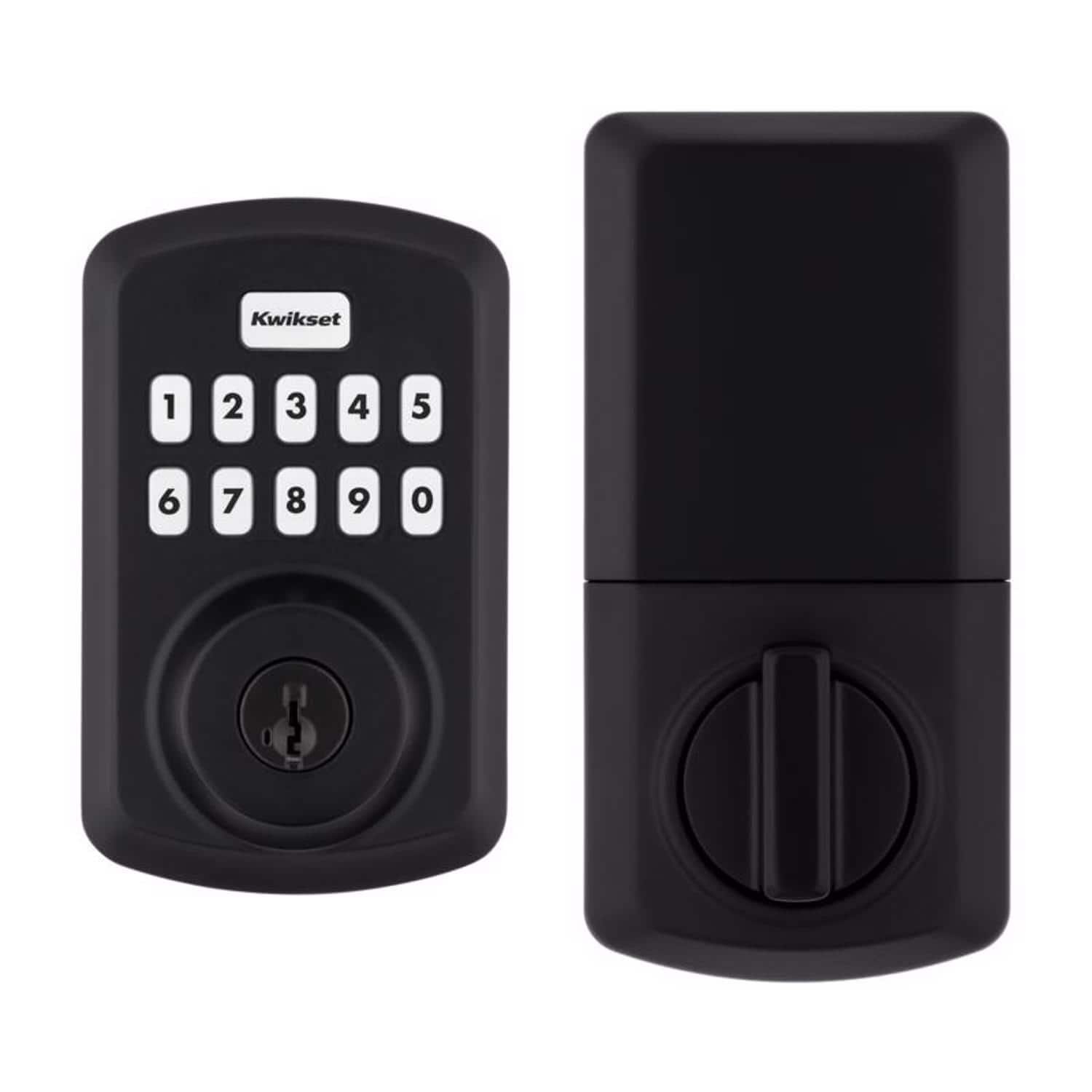 Kwikset - Metal Electronic Touch Pad Deadbolt - Matte Black