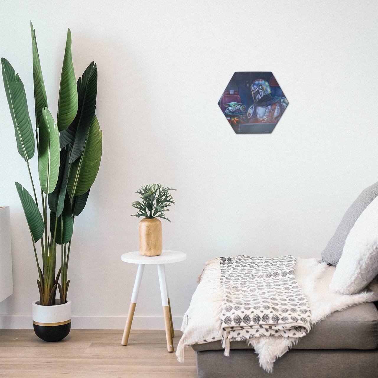 Angle. Trend Setters - Star Wars (The Mandalorian  Two for the Road) KNEXAGON® Wood Print WPHEX2096 - Multicolor.