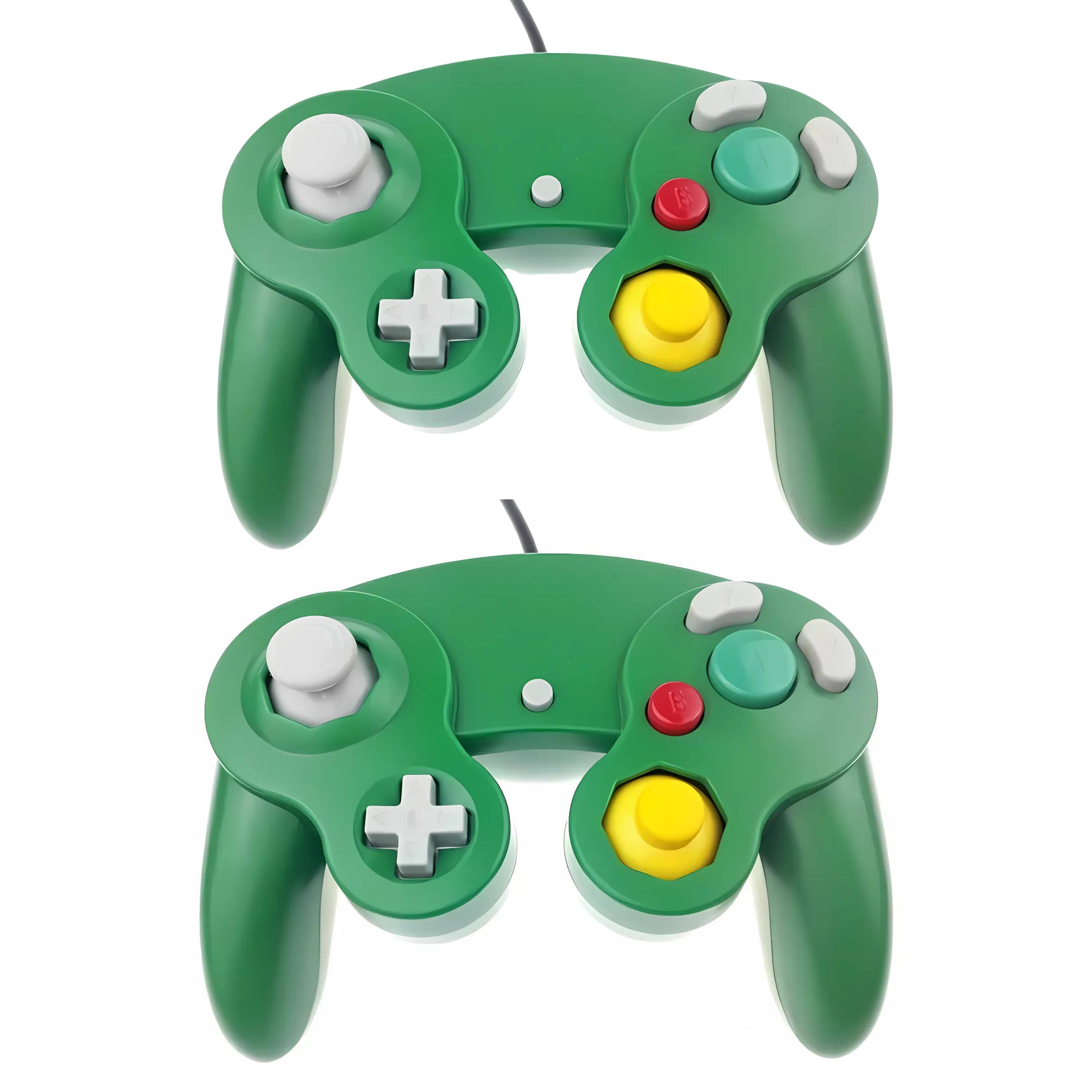 Kitcheniva - Wired NGC Controller Gamepad For Nintendo GameCube & Wii U Console 2 Pcs Green/Green - Green / Green
