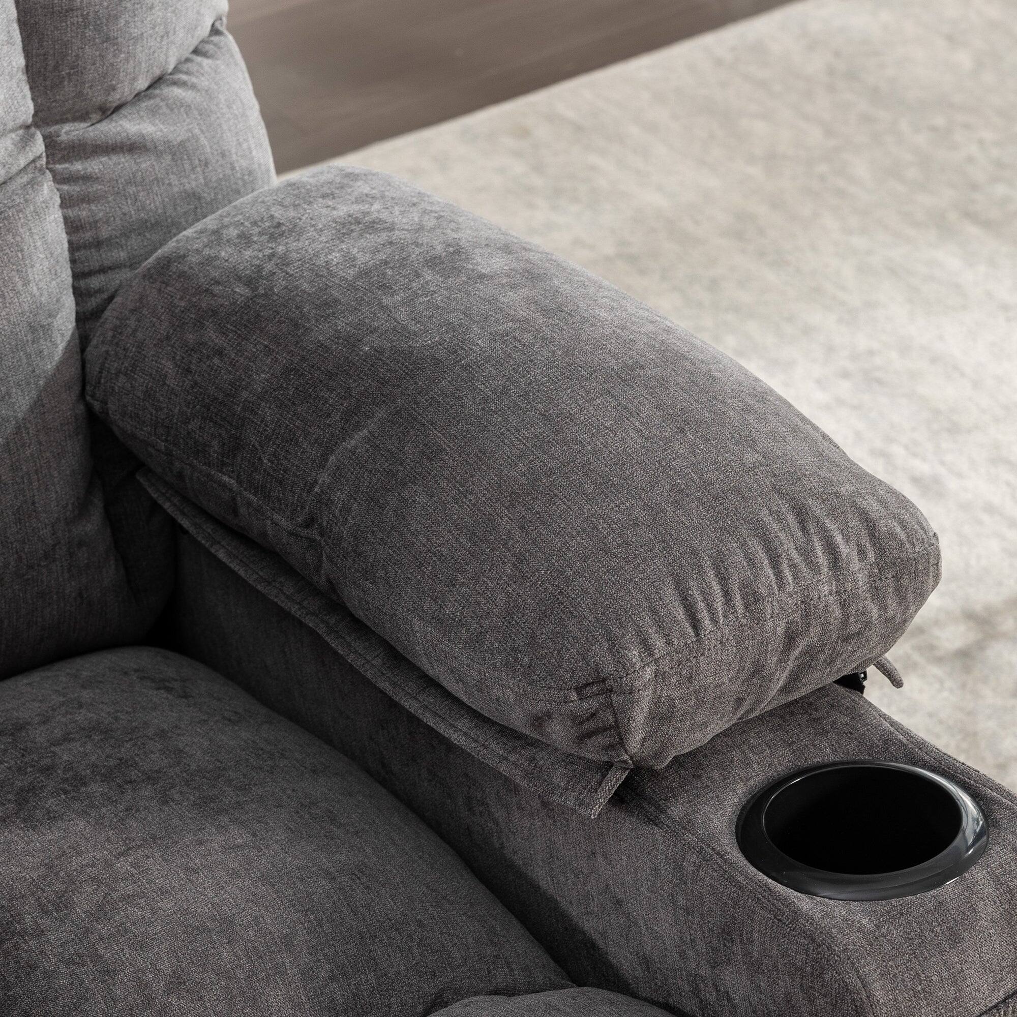 Alt View 10. Boyel Living - Oversized Massage Rocker Recliner Chair Rocking Chairs for Adults with 2 Cup Holders and USB Charge - Grey.