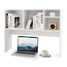 Costway - Computer Desktop Bookcase Countertop Storage Bookshelf Organizer with 4 Cubbies - White