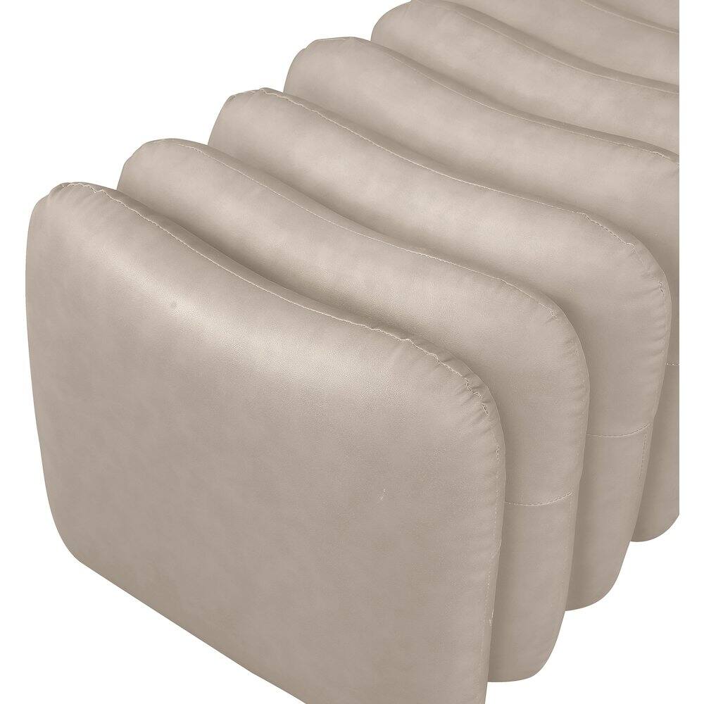 Alt View 4. Meridian Furniture - Atticus Taupe Vegan Leather Bench - Brown.
