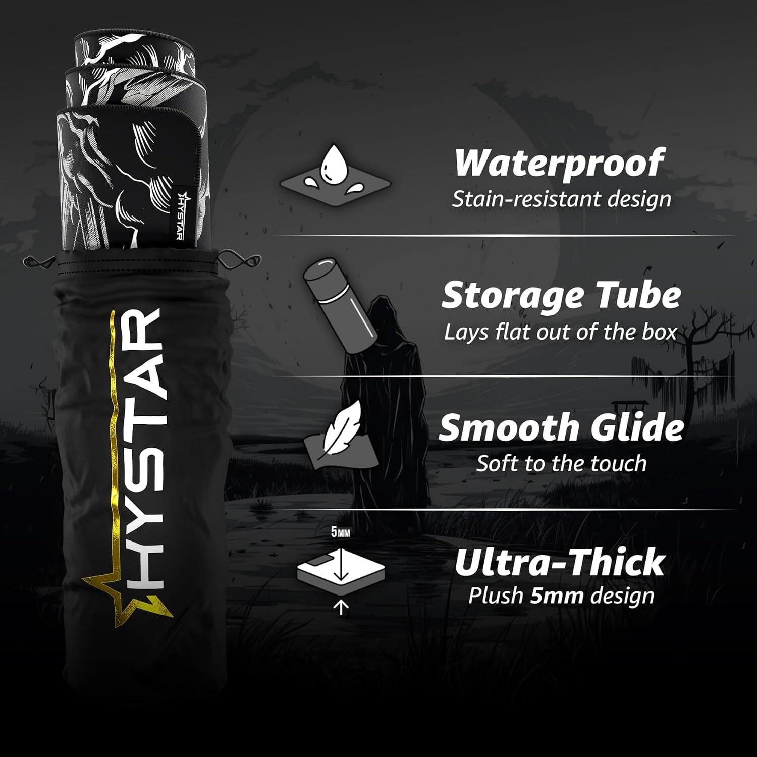 ATRYA HYSTAR 5M Waterproof Stain-resistant design Storage Tube Lays flat out of the box Smooth Glide Soft to the touch Ultra-Thick Plush 5mm design