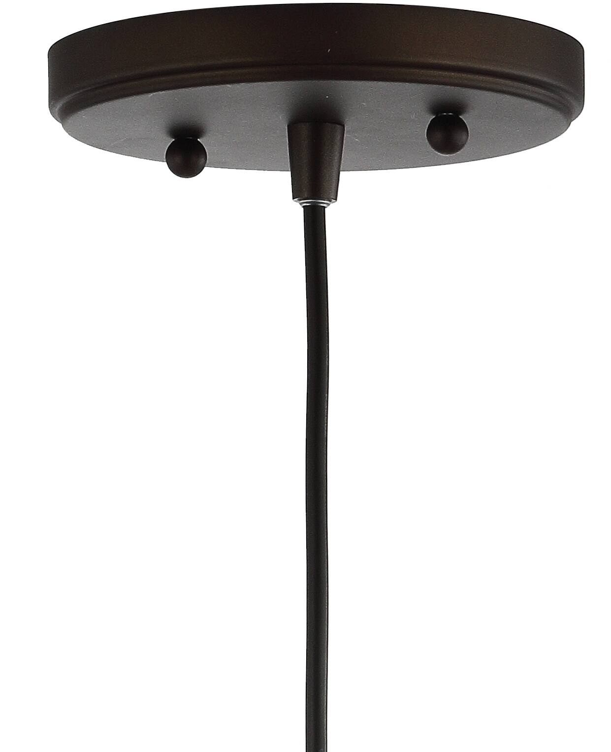 Alt View 4. Jonathan Y - Bleecker 7.75" Metal/Glass Globe LED Pendant, White/Oil Rubbed Bronze - White/Oil Rubbed Bronze.