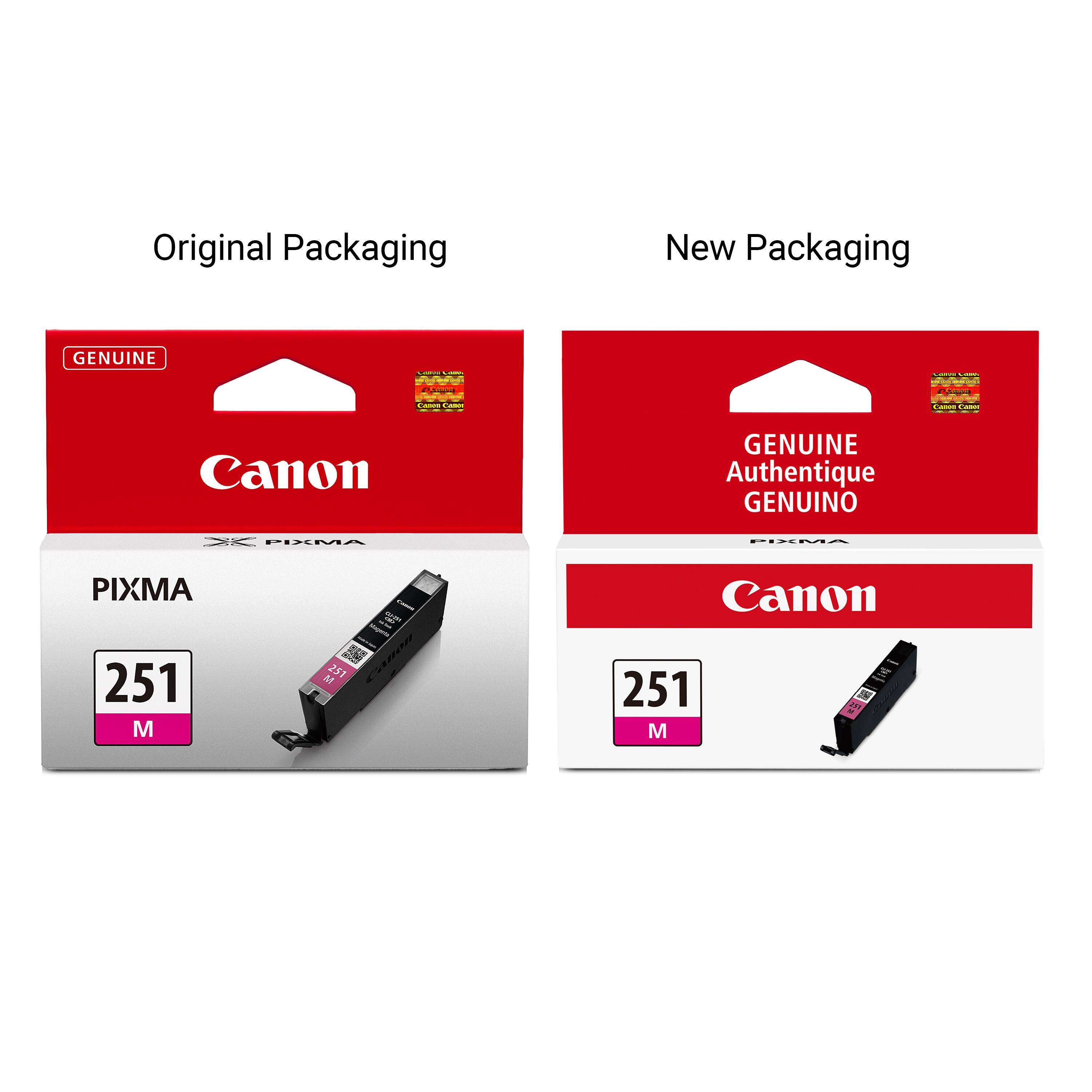Original Packaging
New Packaging
GENUINE
CHART
- LIIPS
AMOUR
Cassa CAMES
Camon Cance
Canon
GENUINE Authentique GENUINO
PIXMA
PIXMA
PIXMA
Canon
251 M
M 251
251 M
IN 2019