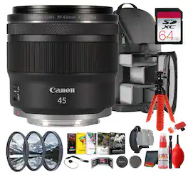 Canon - 45mm f/1.2 STM Lens RF Mount Travel Bundle - Black