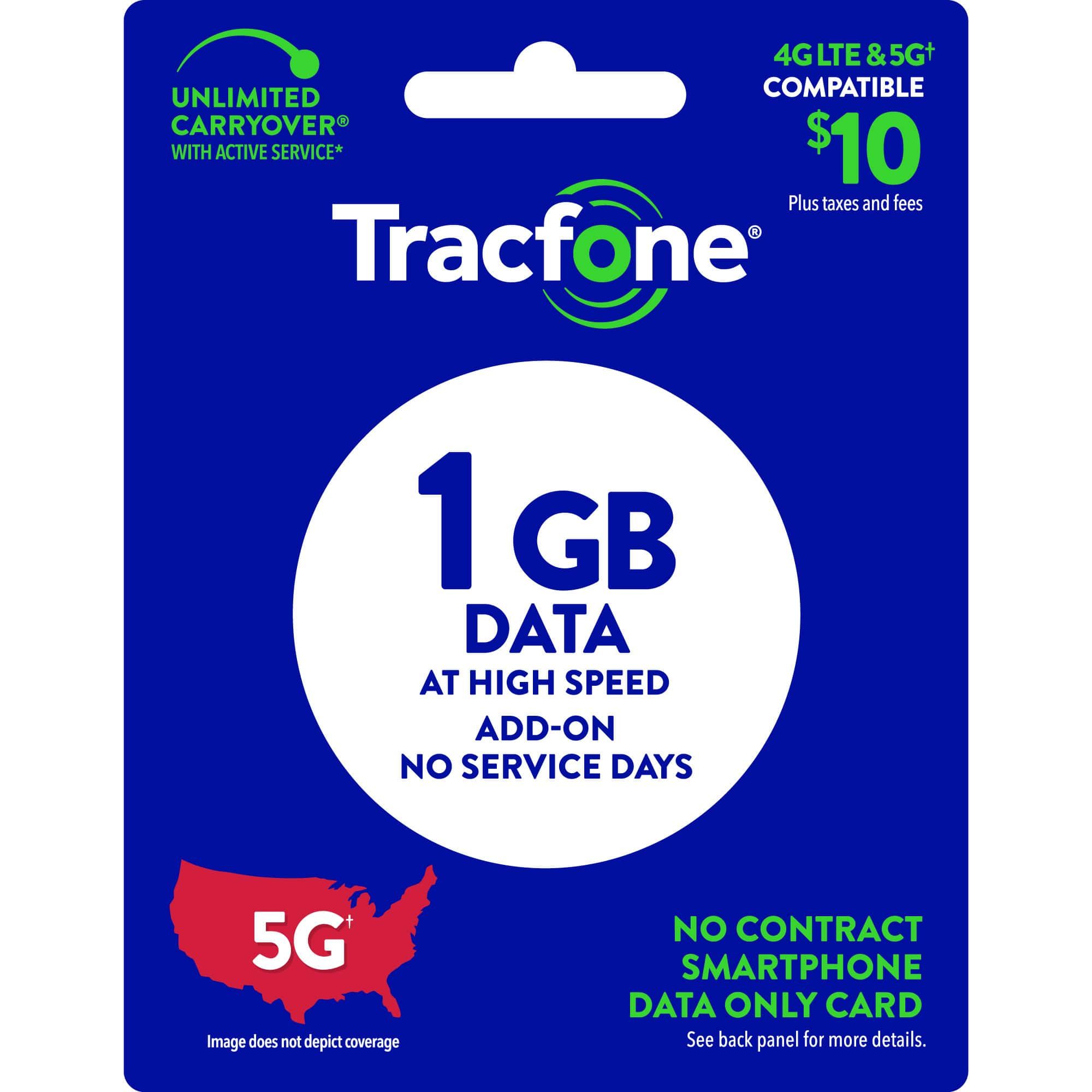 Tracfone 10 Data Only Plan 1GB Data, No service days (Email Delivery