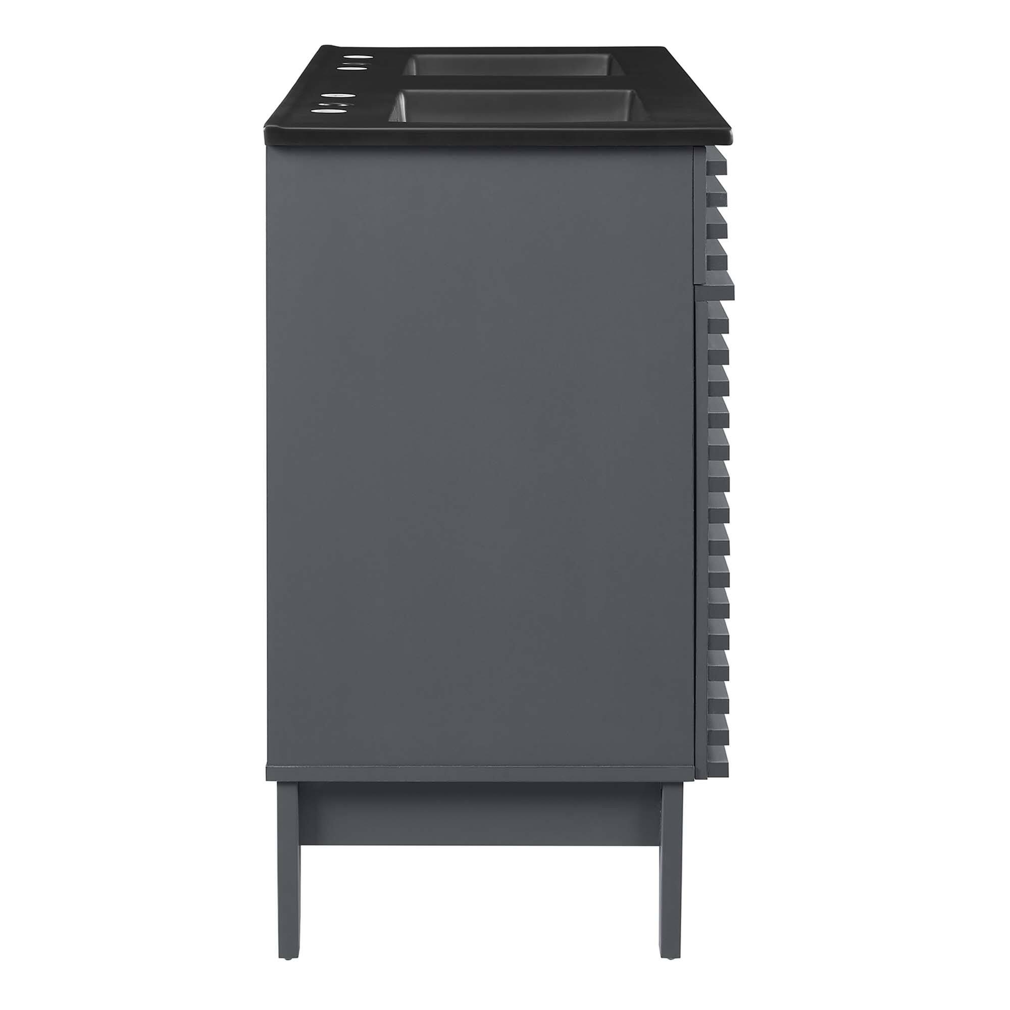 Alt View 1. Modway - Render 48" Bathroom  Vanity with Black Basin Included - Gray Black.