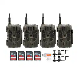 Stealth Cam - 40MP Deceptor Max Cellular Trail Camera with Holder Bundle (4-Pack)