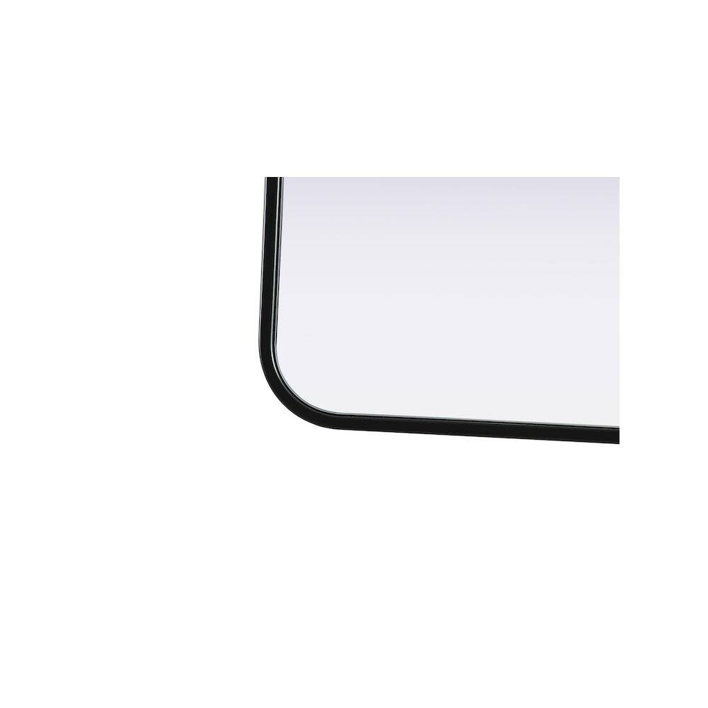 Back. Elegant Decor - Contour Metal Rectangle Mirror 24x36 in Black - Black.