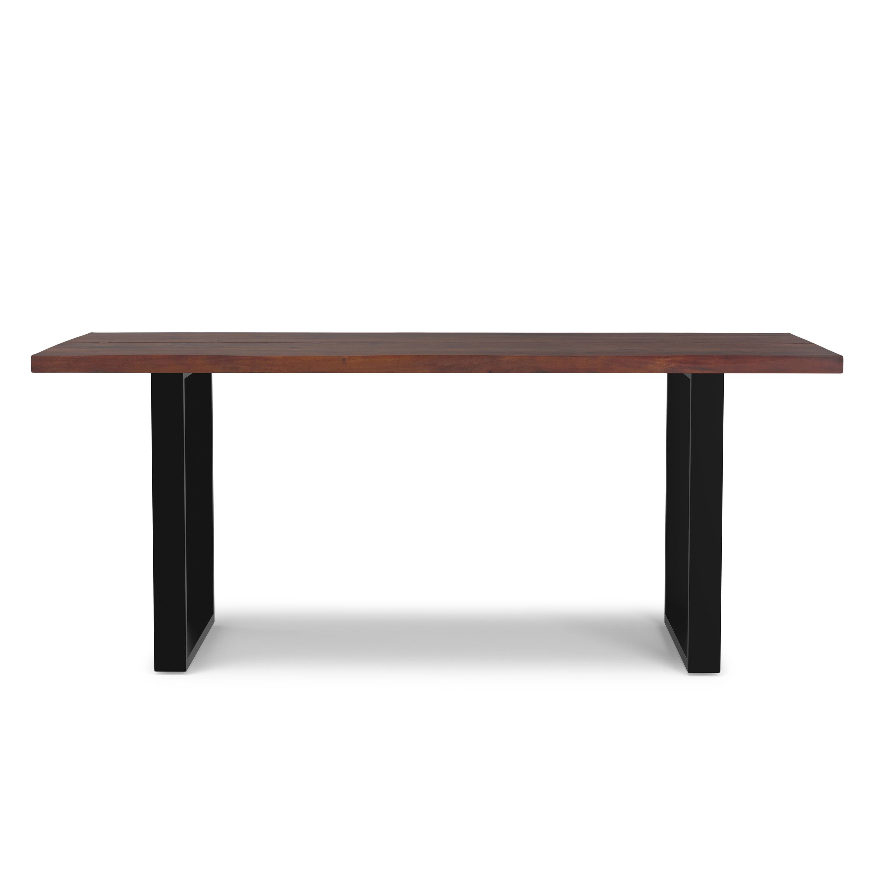 Back. Simpli Home - Fieldcrest 72 inch x 36 inch Rectangle Modern Industrial Dining Table in Dark Walnut - Dark Walnut.