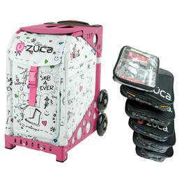 Zuca - SK8 Sport Insert Bag with Frame and Organization Packing Pouch Set - Pink