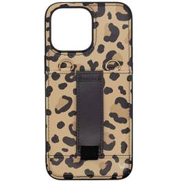 Walli Cases - iPhone 14 Pro Max Purse Phone Case with Wallet and Finger Strap - Brown Leopard