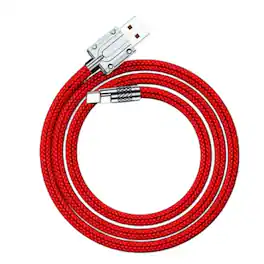 Stock Preferred - USB-A to USB-C 3.3ft Fast Charger Cable – Red Nylon Braided 6A Data Sync Cord for Samsung, Huawei, LG