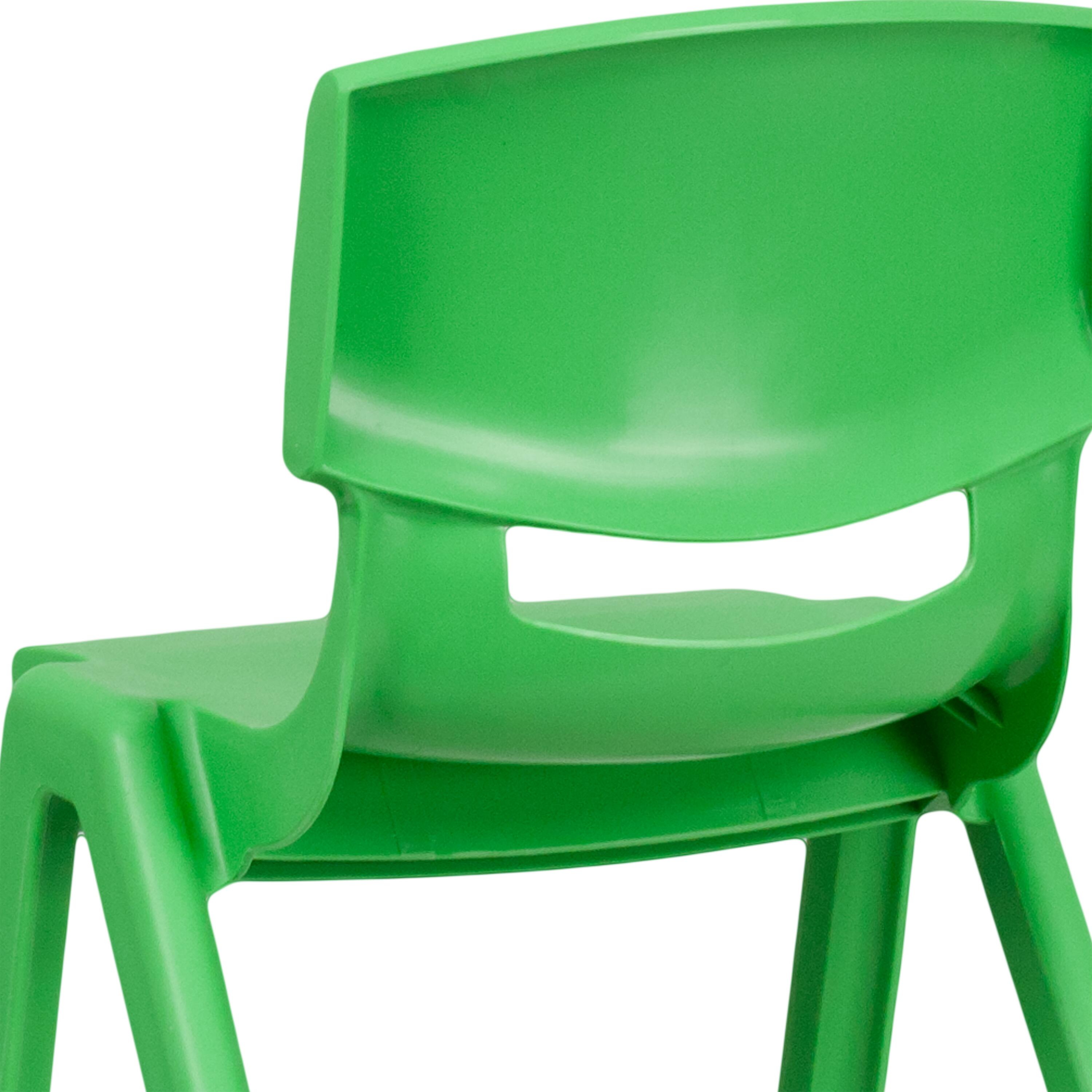 Alt View 10. Emma + Oliver - 2 Pack Plastic Stack School Chair with 13.25"H Seat, K-2 School Chair - Green.