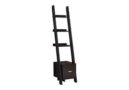 TinyHomie - Bookshelf Bookcase Etagere Corner Ladder 69in H Brown Laminate - Espresso