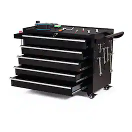 Boyel Living - 5-Drawer Folding Tool Storage Cabinet - Black