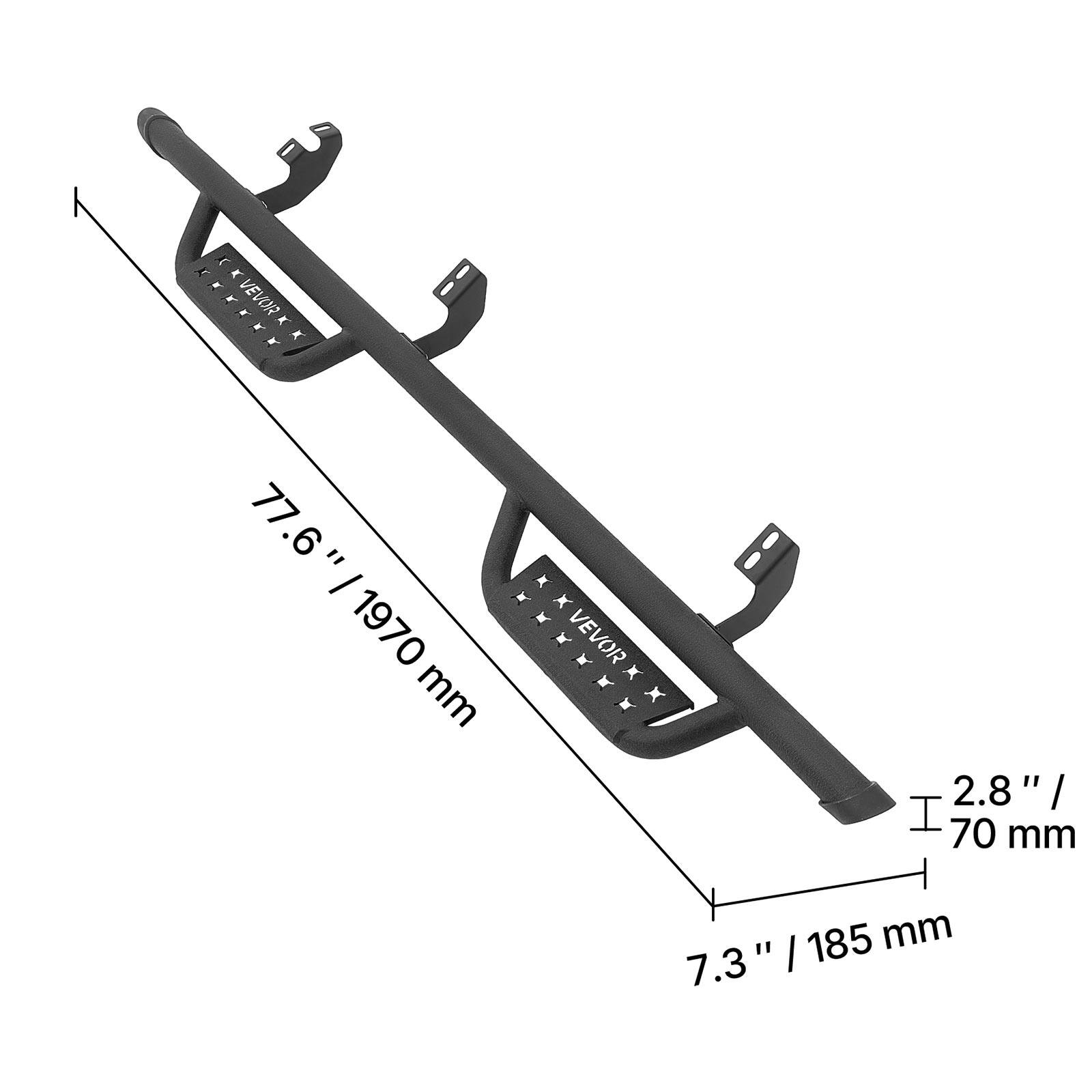 - AVECCNNAA 8 - n 77.6 9 = I 1970 mm x VEVOR I 70 2.8 mm "/ / " 185mm 185 mm 7.3 I
