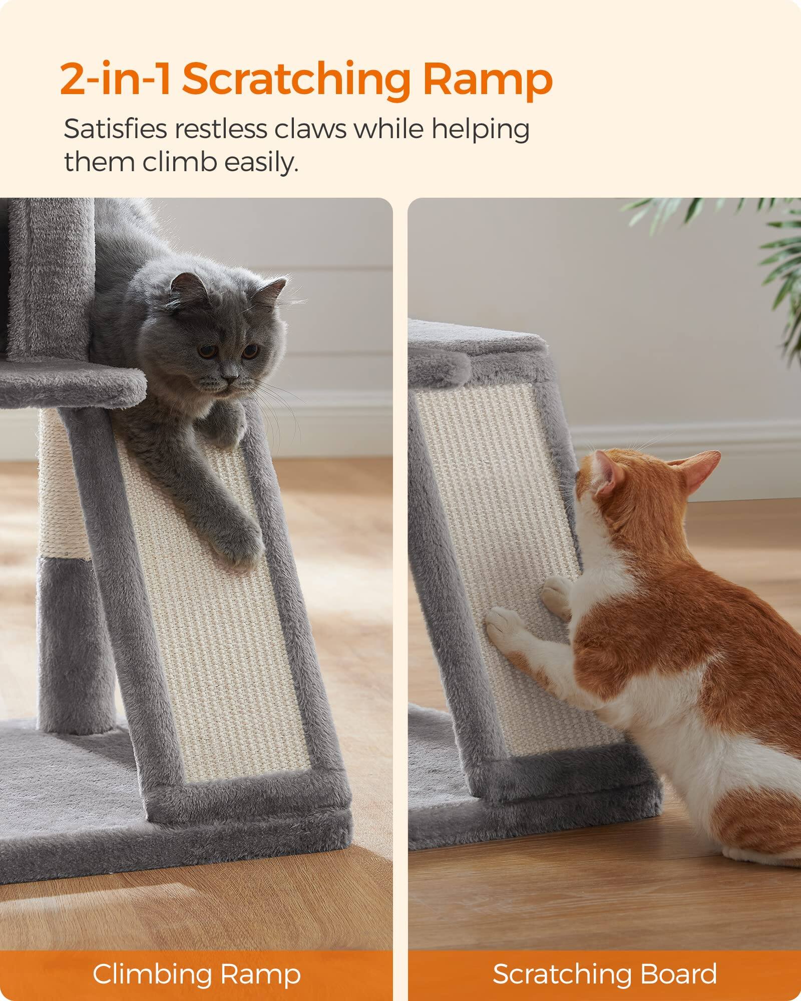 2-in-1 Scratching Ramp  
Satisfies restless claws while helping them climb easily.  

Climbing Ramp  
Scratching Board