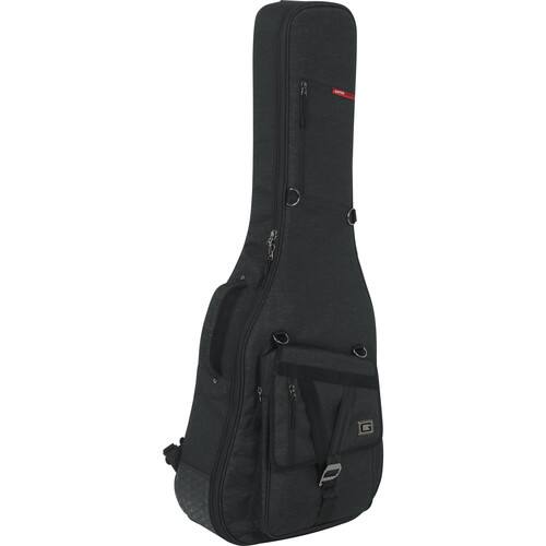 Angle. Gator - Transit Series Resonator and Classical Guitar Gig Bag with Rigid Internal Frame and Weather-Resistant Exterior - Charcoal Black.