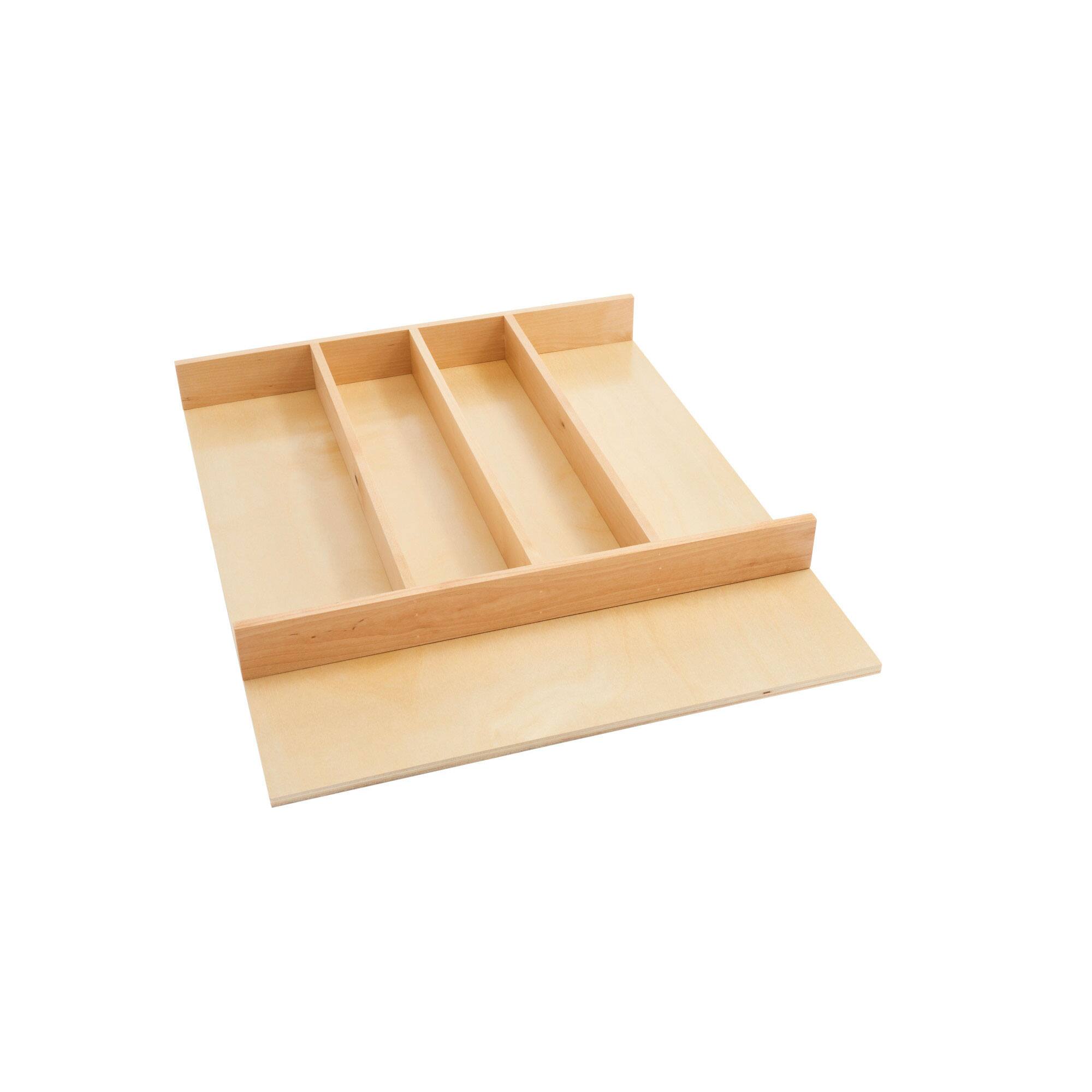 Front. Rev-A-Shelf - Rev-A-Shelf Trim-to-Fit Shallow Drawer Organizer Insert, 18.5 x 22 In, 4WUT-1SH - Light Brown.