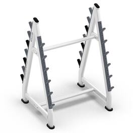 HARISON - DISCOVER HR-G3115 Commercial Horizontal Barbell Rack for 10 Pairs, Carbon Steel Frame - White